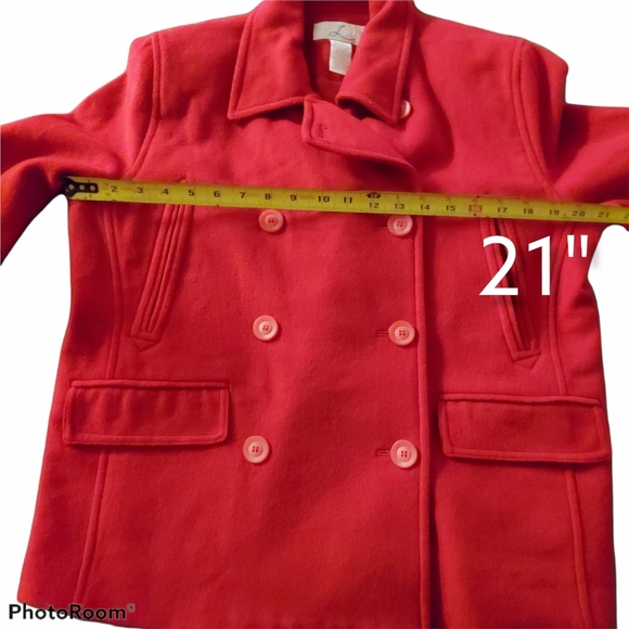 Laura Leigh Ltd Red Wool Cashmere Blend Jacket 6 - Picture 6 of 6